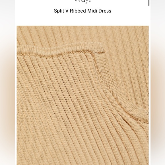 WAYF Rib-Knit Midi Dress with flattering cutout neckline. - Picture 3 of 5